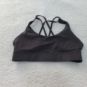 Zyia Active Sports Bra Large Black Padded Criss Cross Straps Athletic Yoga